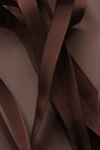 Beautiful Rare Vintage Embroidered Velvet Ribbon - Olive Gold