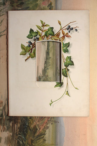 Old Victorian Album Page - Ivy & Berries