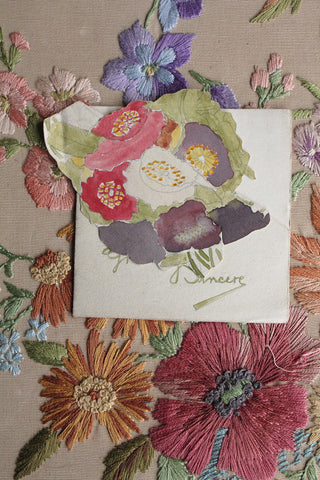 Hand Made and Hand Painted Old Greetings Card