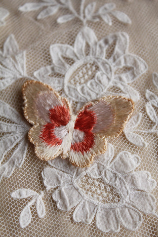 Victorian Embroidered Silk Butterfly - No.3