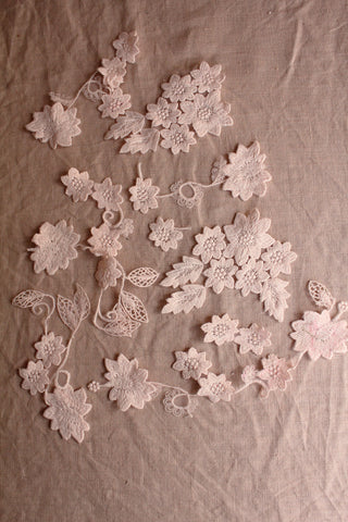 Reclaimed Bridal Dress Appliques - Soft Pink - Set 2.
