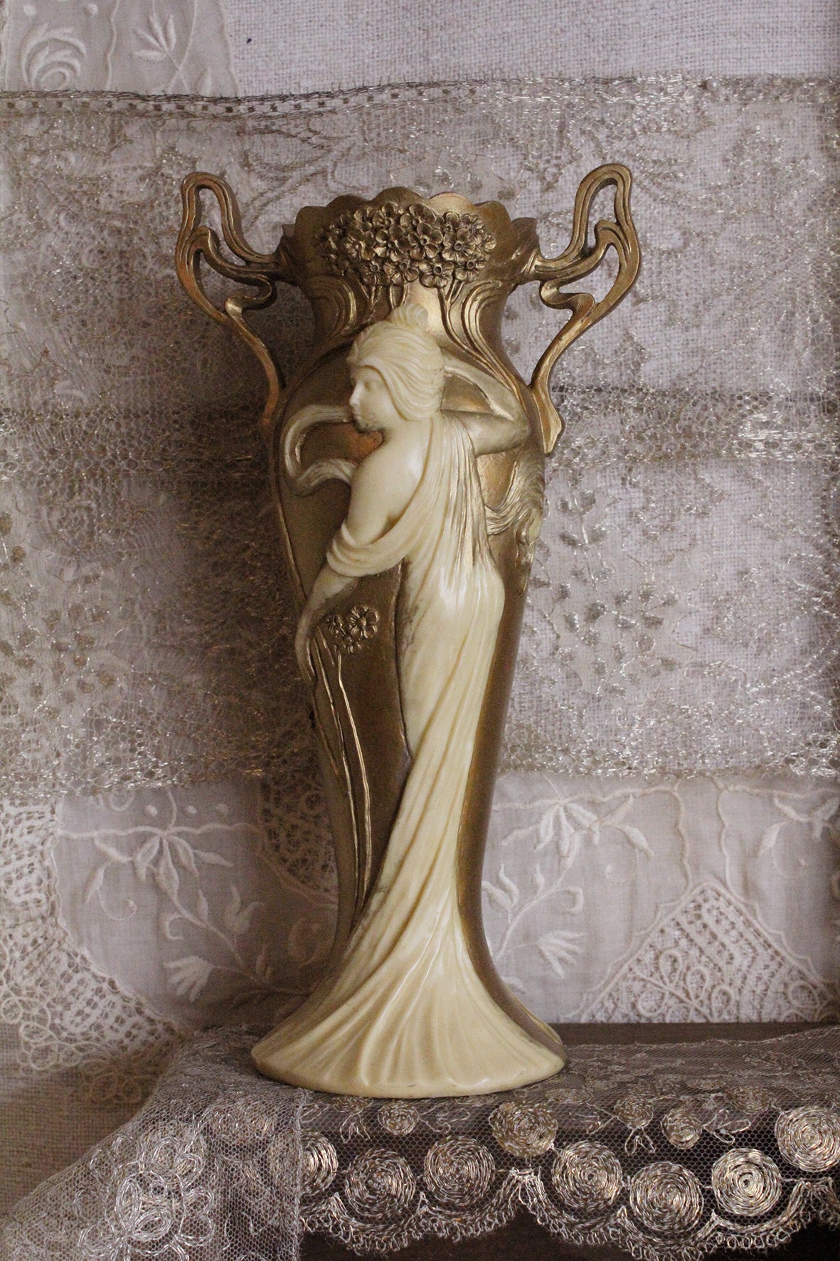 Beautiful Art Nouveau Resin Vase