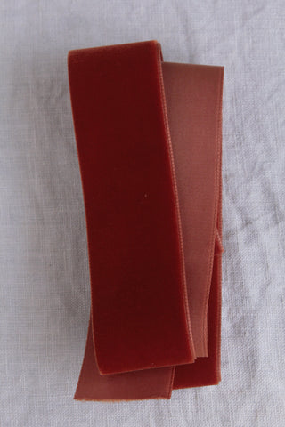 Wide Velvet Ribbon - Auburn - 3.5cm