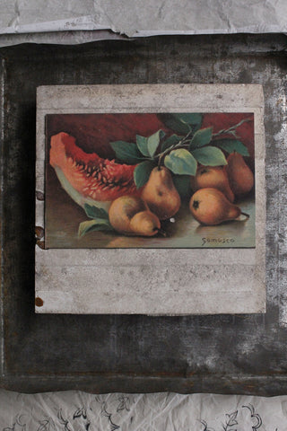 Old Postcard - Pear Harvest