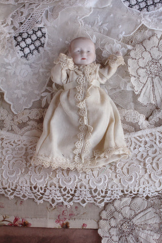 Old Porcelain Doll With Hand Made Dress