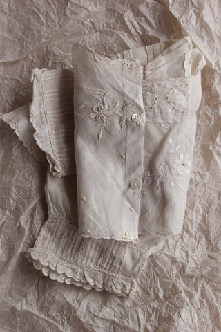 Antique Embroidered and Pleated Bablies Over Bodice.