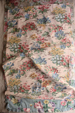 Thirties Barkcloth - Garden Beds