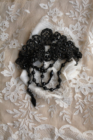 Reclaimed Victorian Hand Stitched Beaded Decorative Panel