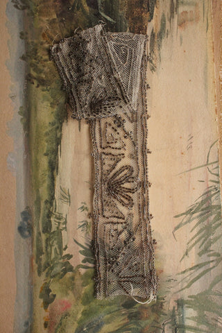 Antique Art Deco Hand Beaded Panel