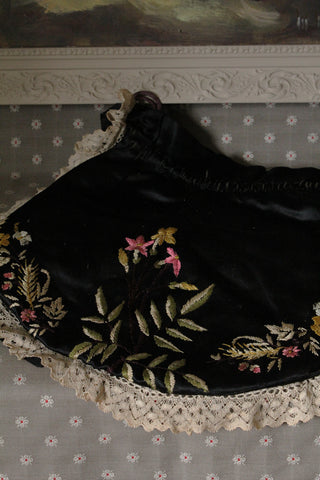 Beautiful Hand Embroidered Silk Drawsting Bag