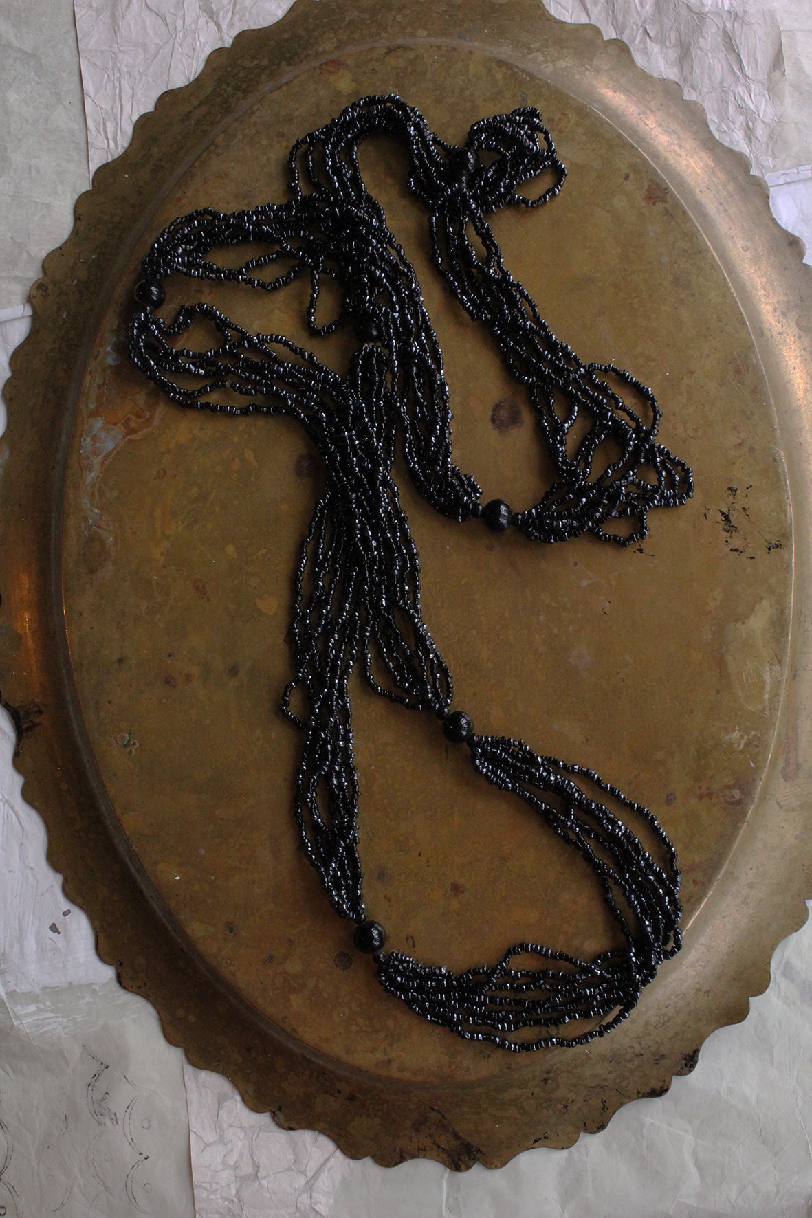 Old Necklace/Garland Wreath Decoration - Patina - 13