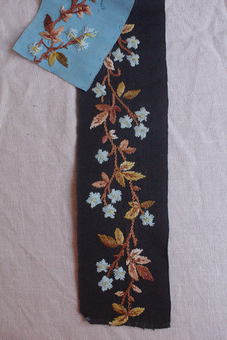 Beautifully Detailed Floral Embroidered Panel on Silk