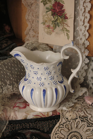 Blue and White Victorian Decorative Jug