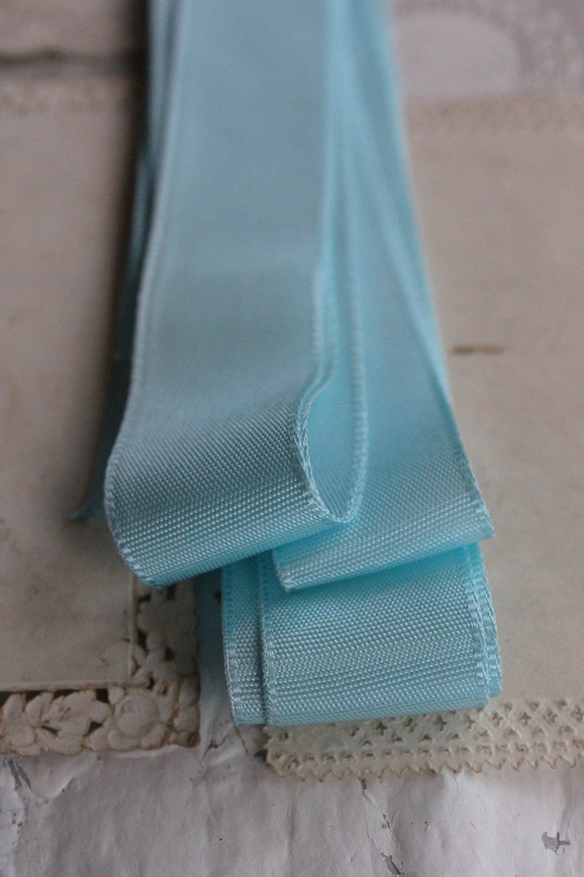 Vintage Soft Milliners Ribbon - Patisserie Blue