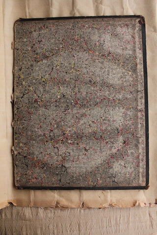 Very Old Worn Large Marbled Book Board - Attic 1