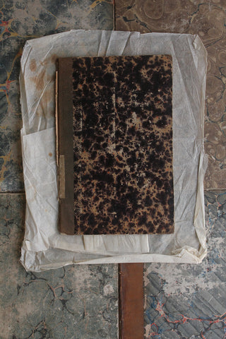Very Old Worn Marbled Book Board - Dappled