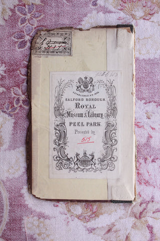 Old Book Cover with Labels