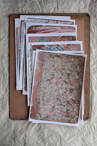 Beautiful Prints Taken from Reclaimed Marbled Antique Book Covers A4 - Collection 2