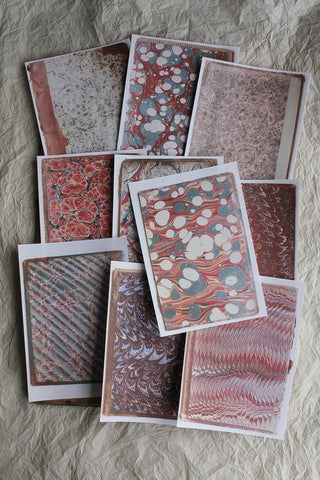 Beautiful Prints Taken from Reclaimed Marbled Antique Book Covers A5 - Collection 1