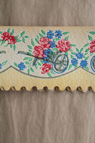 Old Hand Printed Wallpaper Panel - No.3