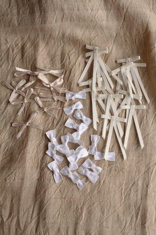 Vintage Miniature Bows - Blush/Cream/White