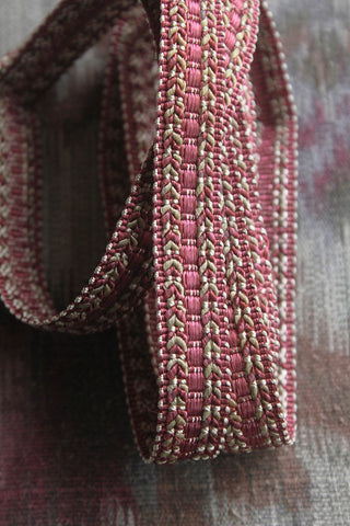 Vintage Furnishing Braid - Dark Rose & Sage