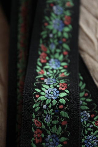 Beautiful Floral Vintage Ribbon - Greens & Blues