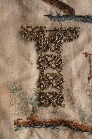 Old Brass Filligree Tail Brooch