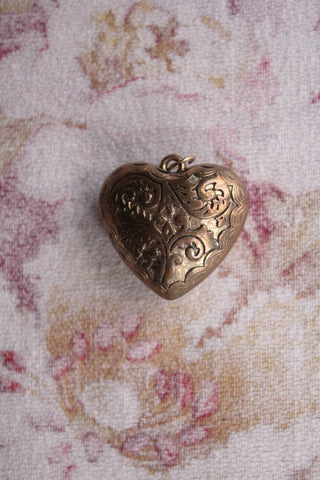 Vintage Pressed Heart Pendant