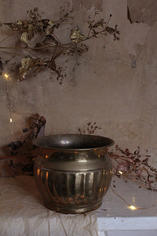 Old Brass Planter - two