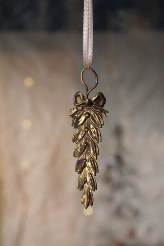 Old French Pressed Brass Leaf Decoration