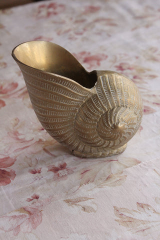 Rare Victorian Brass Shell Vase