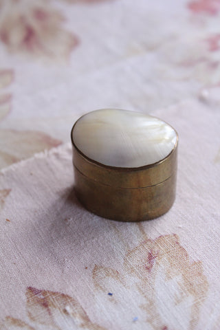 Mother of Pearl & Brass Trinket Box