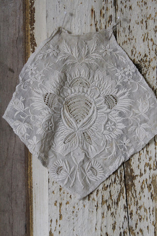 Beautiful Reclaimed Antique Embroidered Panel on Silk
