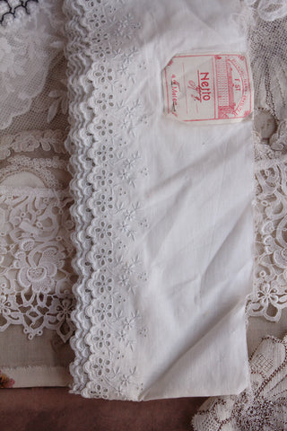 Delicate Broderie Floral Deep Edging with Original Sales Label