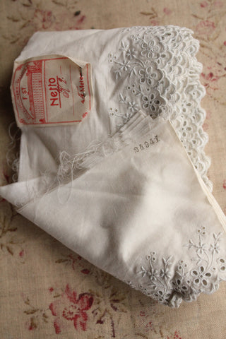 Delicate Broderie Floral Deep Edging with Original Sales Label