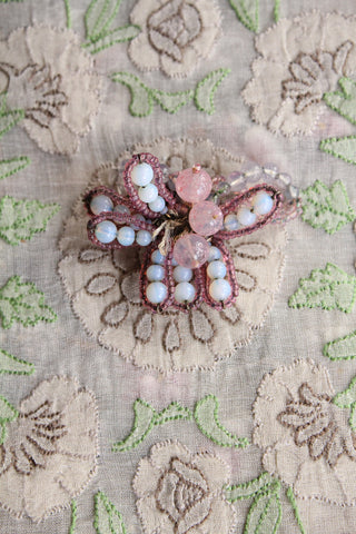 Vintage Brooch - Beaded Flower