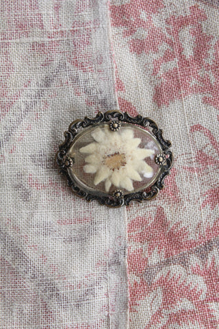 Old Felted Floral Brooch