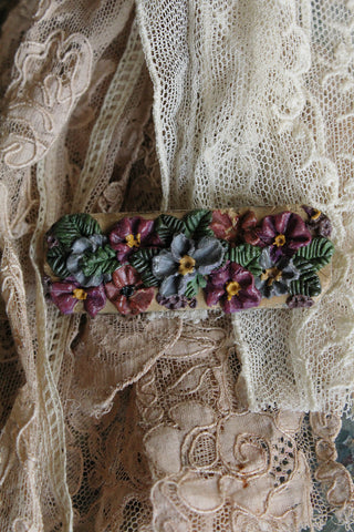Old Hand Made Artisan Brooch - Flower Bed