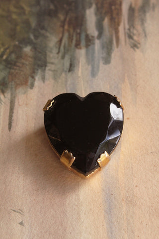 Glass Heart Brooch