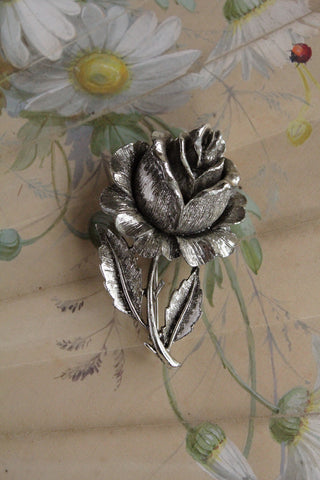 Old Cast Rose Brooch
