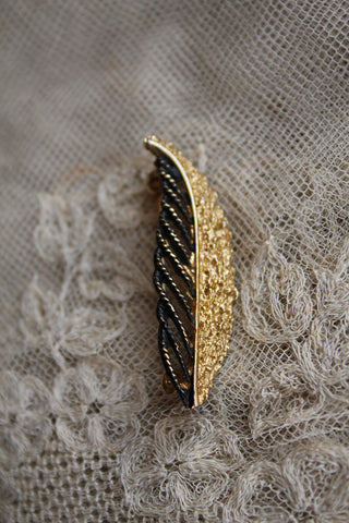Vintage Single Rowan Leaf Brooch