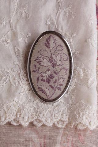 Hand Embroidered Floral Brooch - Floral Stem
