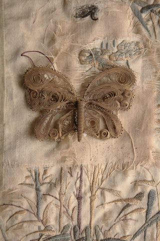 Old Coiled Brass Butterfly Decorative