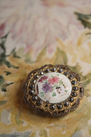 Precious Antique Floral Button