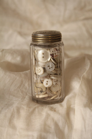 Old Vanity Jar of Buttons - 1
