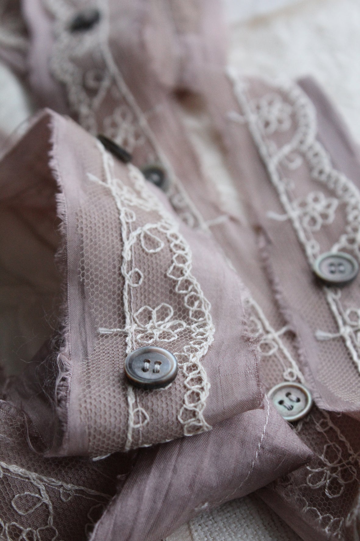 The Patina Collection - Antique Buttons, Delicate Silk & Lace Ribbon (B1)