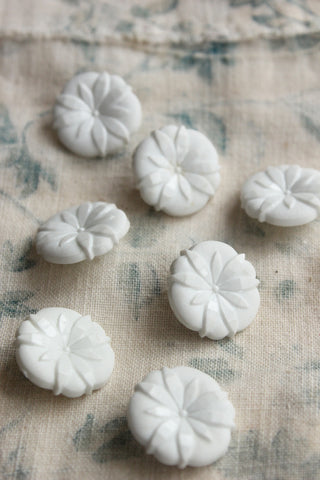 Floral White Buttons
