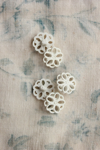 Pretty Latticed Floral Celluloid Buttons