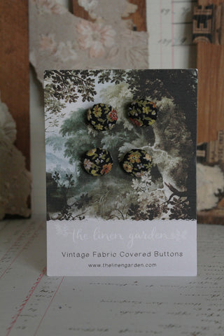 Fabric Covered Buttons - Dark Ditsy